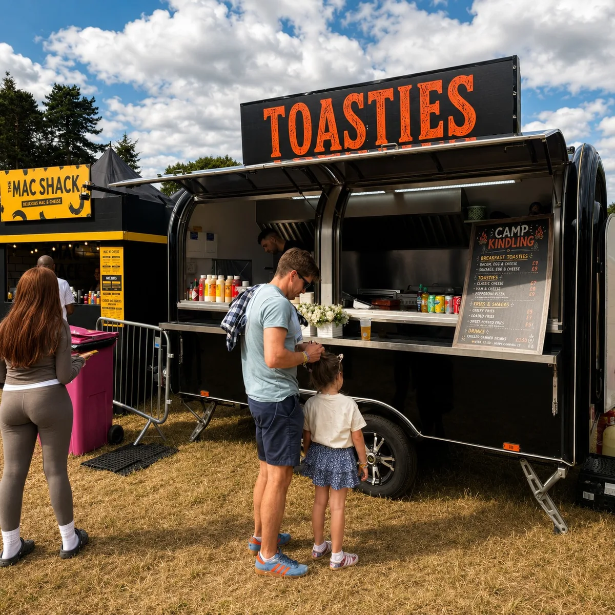 Manna Made mobile toastie catering unit serving visitors at an outdoor event